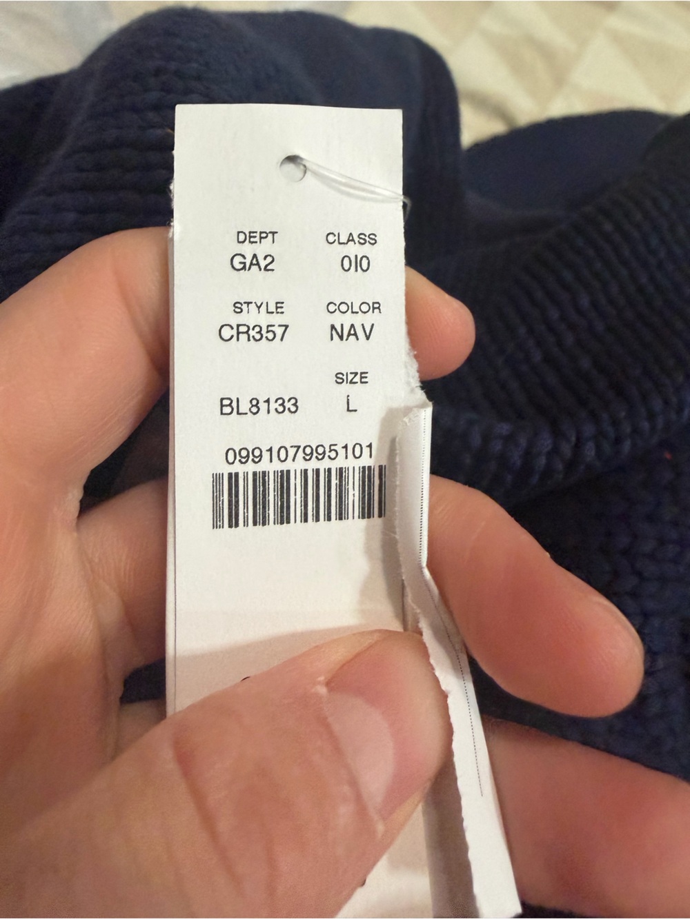 J crew navy Cotton-blend V-neck pullover sweater - Picture 4 of 4